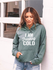 Unisex Graphic Softstyle Hoodie - "I Am Freaking Cold"