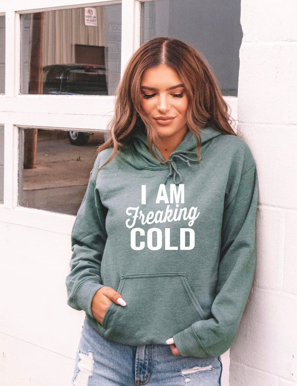 Unisex Graphic Softstyle Hoodie - "I Am Freaking Cold"