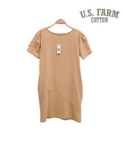 Women's Puff Sleeve Cotton Park Dress with Pockets