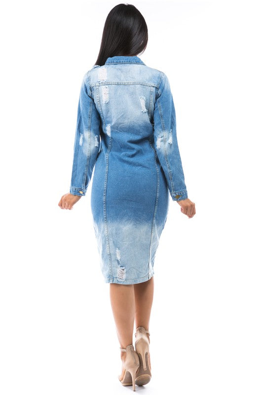 Women's 2-Way Denim Jacket Dress