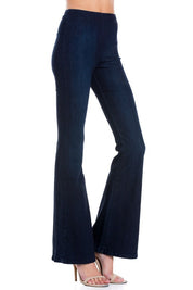 Women's High-Waist Flare Denim Jeans with Zipper Back