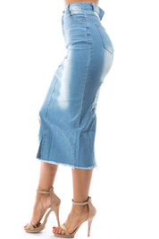 DENIM MAXI SKIRTS