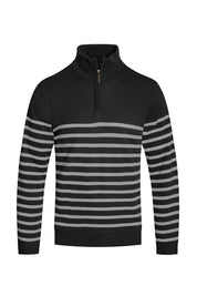 Men's Striped Quarter Zip Pullover Sweater