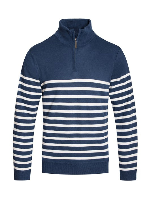 Men's Striped Quarter Zip Pullover Sweater