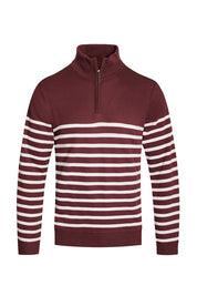 Men's Striped Quarter Zip Pullover Sweater