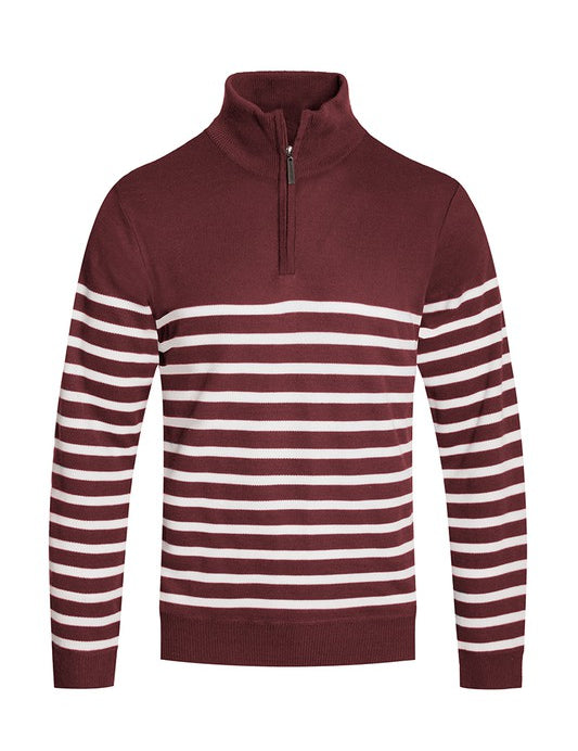 Men's Striped Quarter Zip Pullover Sweater