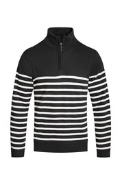 Men's Striped Quarter Zip Pullover Sweater