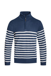 Men's Striped Quarter Zip Pullover Sweater