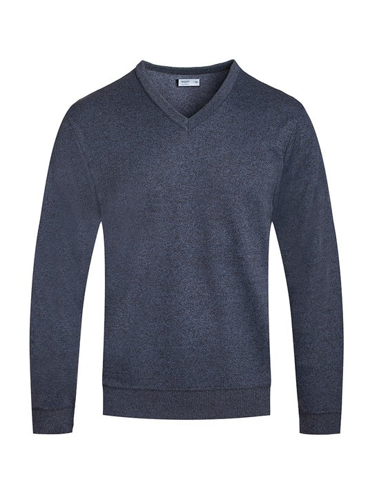 Men's Regular Fit Solid V-Neck Knit Sweater