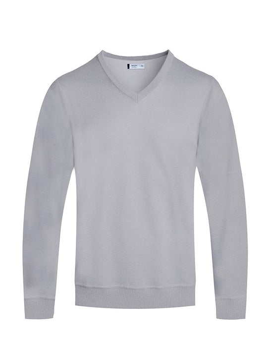 Men's Regular Fit Solid V-Neck Knit Sweater