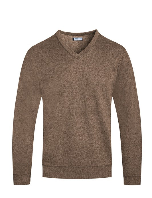 Men's Regular Fit Solid V-Neck Knit Sweater