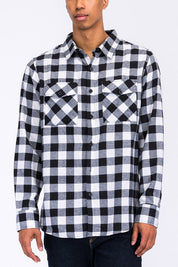 Men's Regular Fit Checker Plaid Flannel Shirt