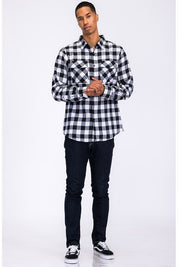 Men's Regular Fit Checker Plaid Flannel Shirt