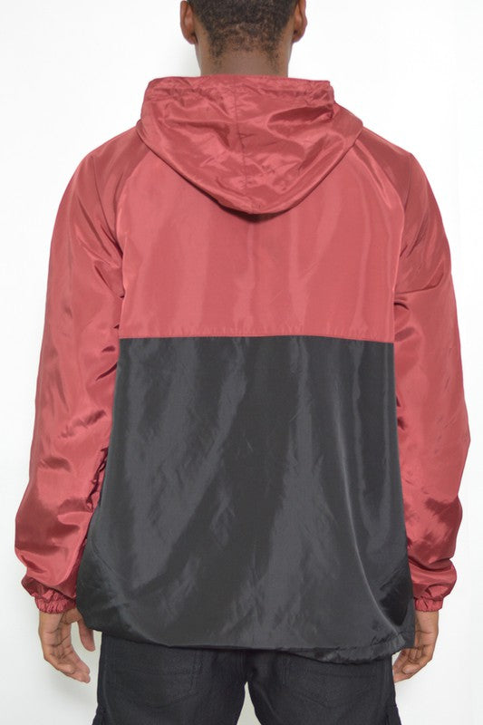 Color Block Anorak Jacket Pullover Windbreaker