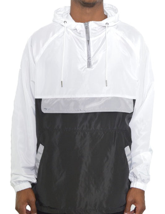 Men's Color Block Windbreaker Anorak Jacket