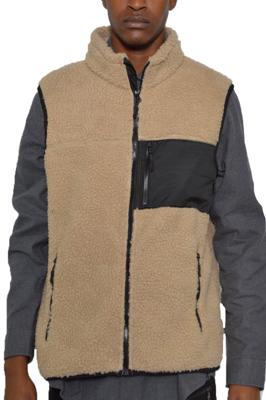 Padded Sherpa Fleece Vest