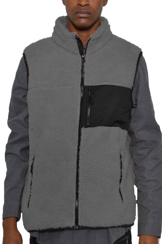 Women's Slightly Fitted Padded Sherpa Fleece Vest