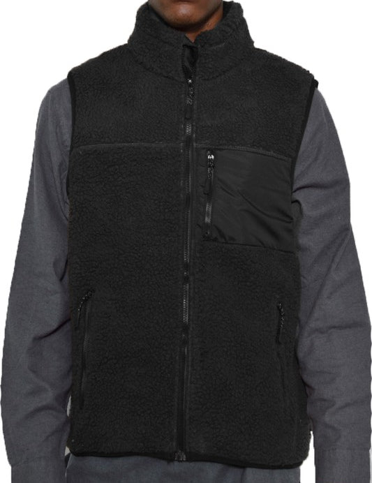 Women's Slightly Fitted Padded Sherpa Fleece Vest