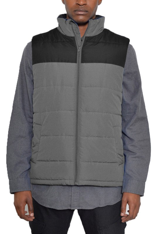 Men's Padded Two-Tone Winter Vest