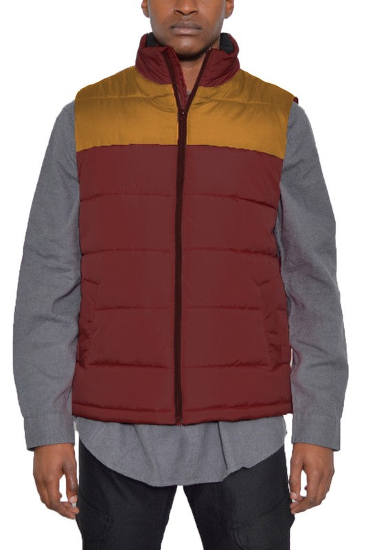 Men's Padded Two-Tone Winter Vest