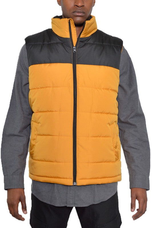 Women's Lightweight Two-Tone Color Block Padded Vest