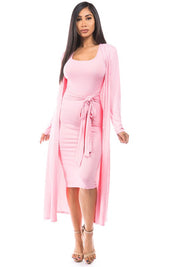 Women's Sleeveless Knit Dress Set with Matching Cover-Up