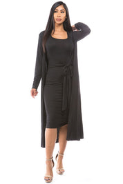 Women's Sleeveless Knit Dress Set with Matching Cover-Up