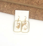 Gold Flake Acrylic Chandelier Earrings