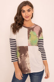 Women's Tie Dye Color Block Tunic