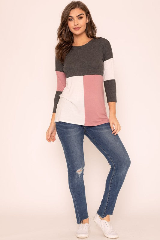 Women's Color Block Tunic Top