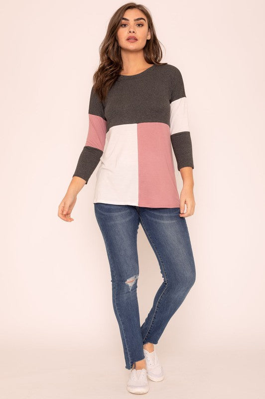 Women's Color Block Tunic Top