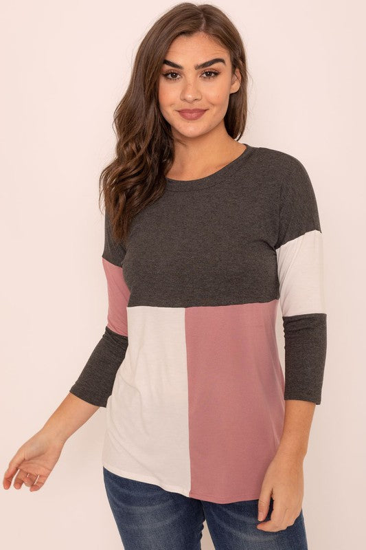 Women's Color Block Tunic Top