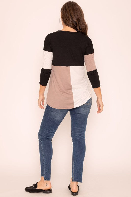 Women's Color Block Tunic Top