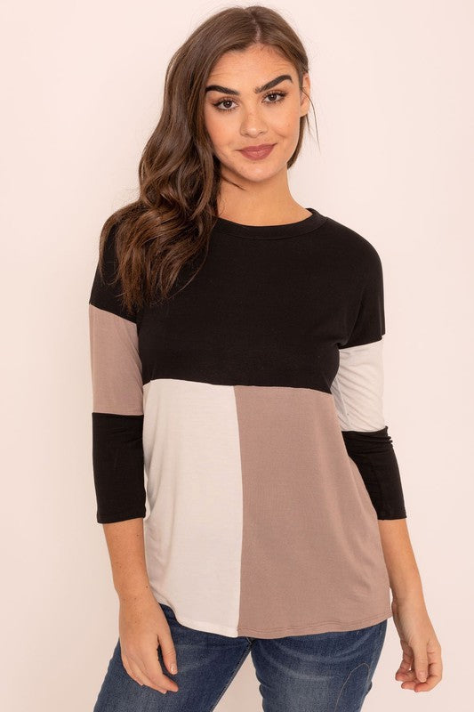 Women's Color Block Tunic Top