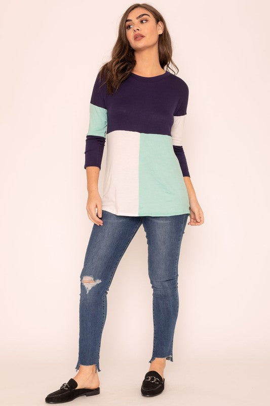 Women's Color Block Tunic Top