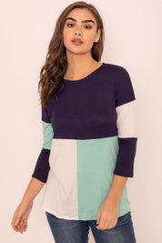 Women's Color Block Tunic Top