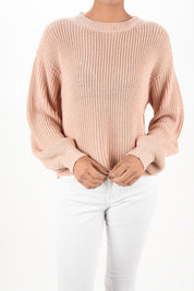 Women's Cozy Puff Bell Sleeve Waffle Knit Sweater Top