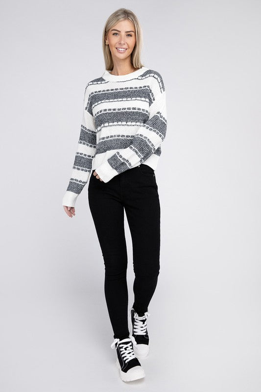 Women's Two Tone Drop Shoulder Sweater