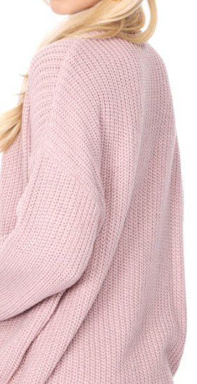 Women's Oversized Waffle Knit Open Front Cardigan