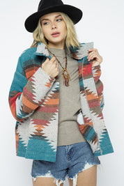 Women's Casual Lightweight Aztec Pattern Jacket