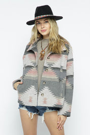 Women's Casual Lightweight Aztec Pattern Jacket