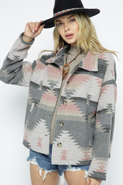 Women's Casual Lightweight Aztec Pattern Jacket