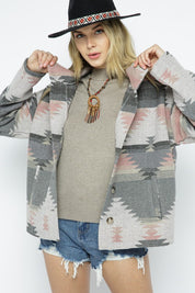 Women's Casual Lightweight Aztec Pattern Jacket