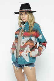 Women's Casual Lightweight Aztec Pattern Jacket