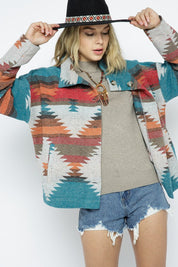 Women's Casual Lightweight Aztec Pattern Jacket