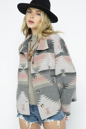 Women's Casual Lightweight Aztec Pattern Jacket