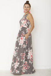 Plus Size Floral Maxi Dress with Pockets