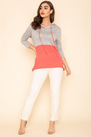 Women's Plus Two Tone Color Block Hoodie