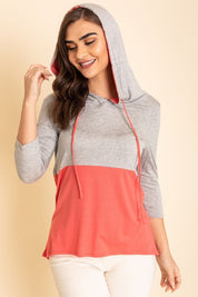 Women's Plus Two Tone Color Block Hoodie