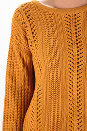 Women's Long-Sleeve Breathable Crochet Sweater